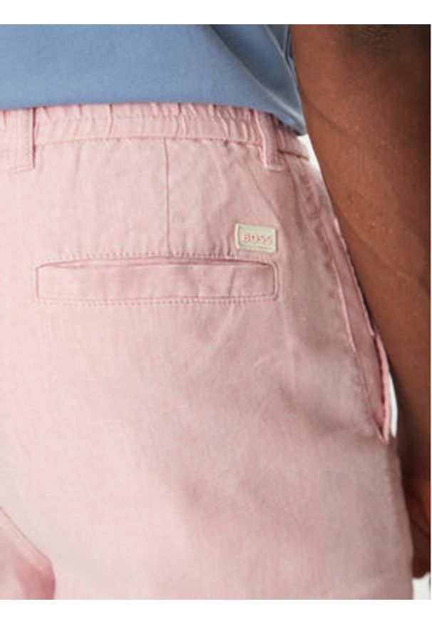 BOSS Szorty materiałowe 50536863 Różowy Tapered Fit. Kolor: różowy. Materiał: len