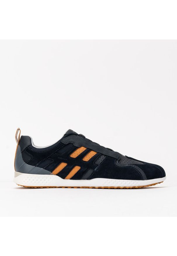 Geox - Buty sportowe męskie GEOX U Snake.2 A (U048DB 022FU C0820). Okazja: na co dzień. Kolor: niebieski. Materiał: skóra, materiał, zamsz. Szerokość cholewki: normalna