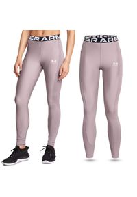 Legginsy termoaktywne damskie Under Armour HeatGear Rib szybkoschnące. Kolor: szary