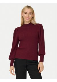 only - ONLY Sweter Katia 15232494 Bordowy Regular Fit. Kolor: czerwony. Materiał: syntetyk
