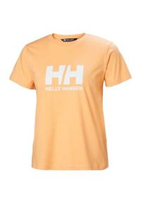 Koszulka sportowa damska Helly Hansen Hh Logo. Kolor: pomarańczowy. Materiał: bawełna. Długość rękawa: krótki rękaw. Długość: krótkie