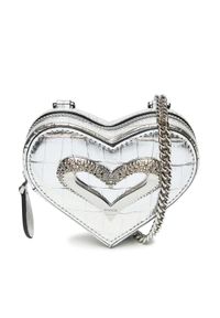 Pinko - PINKO Bilonówka Heart Pills Holder . AI 24-25 PCPL 103835 A1W5 Srebrny. Kolor: srebrny. Materiał: skóra