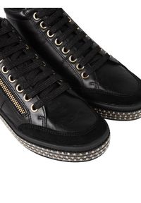 Geox Sneakersy "D Leelu" | D94FFG08554 | Kobieta | Czarny. Nosek buta: okrągły. Zapięcie: zamek. Kolor: czarny. Materiał: skóra ekologiczna. Wzór: aplikacja #5