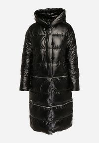 Born2be - Czarna Kurtka z Kapturem i Szerokim Pikowaniem o Regulowanej Długości Ansanna. Okazja: na co dzień. Typ kołnierza: kaptur. Kolor: czarny. Materiał: jeans. Styl: casual #2