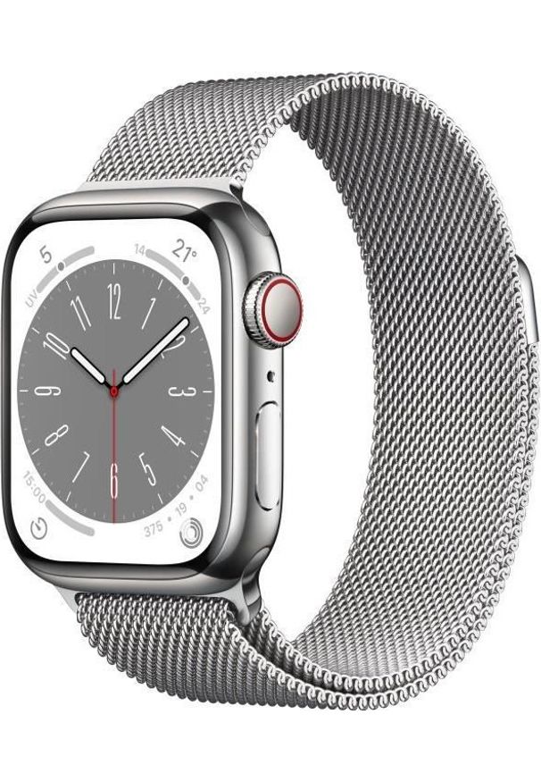 APPLE - Smartwatch Apple Watch 8 GPS + Cellular 41mm Silver Stainless Steel Srebrny (S7181338). Rodzaj zegarka: smartwatch. Kolor: srebrny