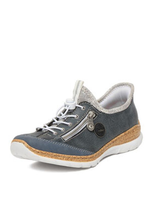 Rieker Półbuty N42F2-14 Granatowy. Kolor: niebieski. Materiał: materiał