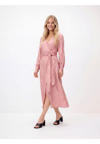 Reserved - Sukienka maxi z wiązaniem - pastelowy róż. Kolor: różowy. Materiał: wiskoza, dzianina. Długość: maxi #1