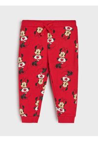 Sinsay - Spodnie dresowe Minnie Mouse - czerwony. Kolor: czerwony. Materiał: dresówka. Wzór: motyw z bajki