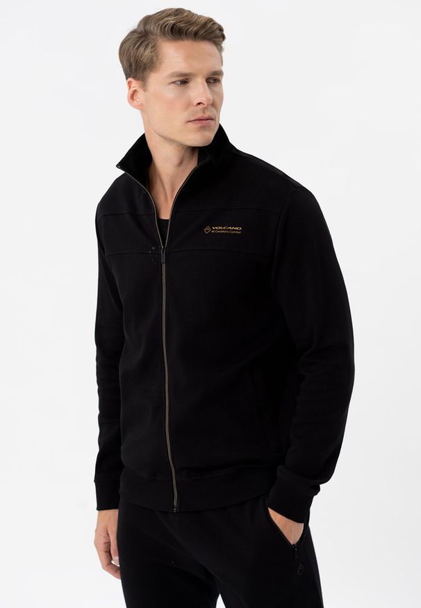 Volcano - Bluza ze stójką B-LENOX. Typ kołnierza: kołnierzyk stójkowy. Materiał: bawełna, materiał. Wzór: gładki. Styl: klasyczny