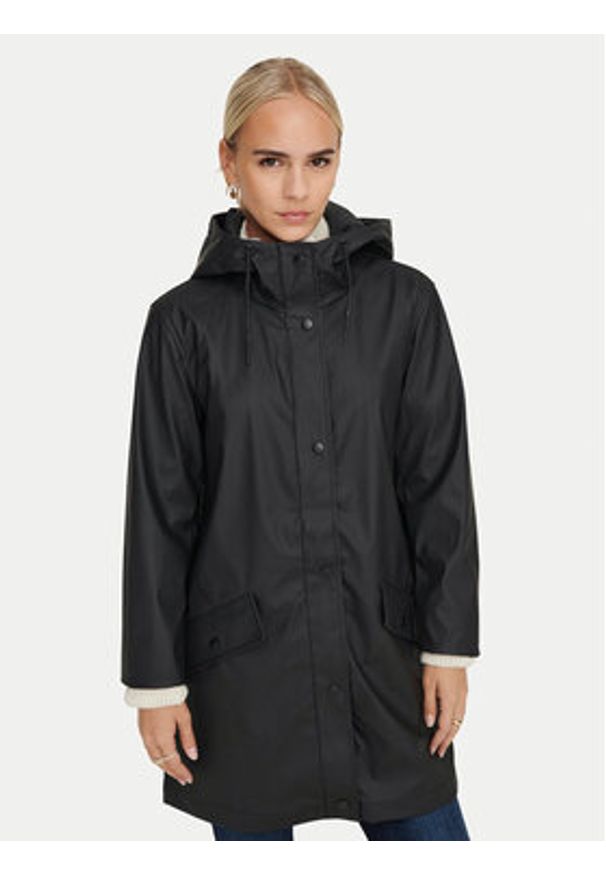 only - ONLY Kurtka przeciwdeszczowa Elisa 15261734 Czarny Regular Fit. Kolor: czarny. Materiał: syntetyk