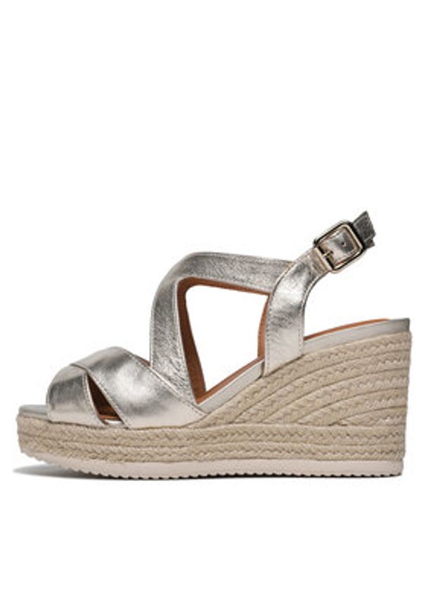 Geox Espadryle D Ponza D35GVC000CFC2012 Złoty. Kolor: złoty. Materiał: skóra