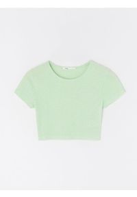 Sinsay - Koszulka basic - zielony. Kolor: zielony #1