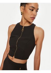 Elisabetta Franchi Top TO-003-46E2 Czarny Slim Fit. Kolor: czarny. Materiał: syntetyk