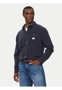 Guess Jeans Koszula M4YH37 WGCF1 Granatowy Regular Fit. Kolor: niebieski. Materiał: bawełna
