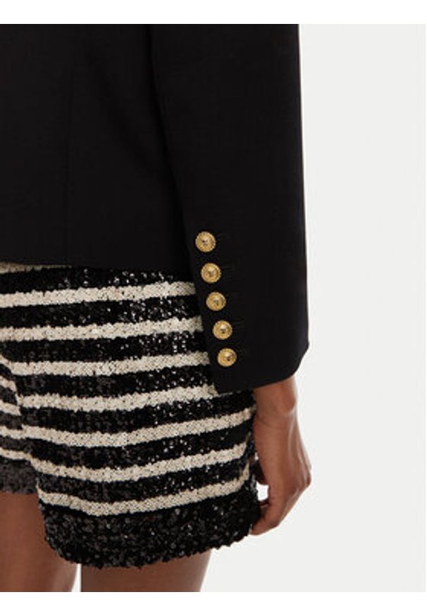 Balmain Marynarka DF1SI530ME54 Czarny Regular Fit. Kolor: czarny. Materiał: wełna