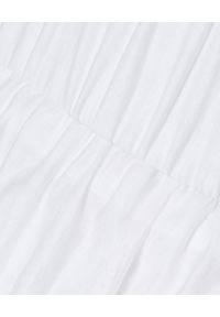 CAPPELLINI - Biała spódnica z falbanami. Okazja: do pracy, na spotkanie biznesowe. Kolor: biały. Materiał: bawełna, materiał. Wzór: aplikacja. Styl: biznesowy