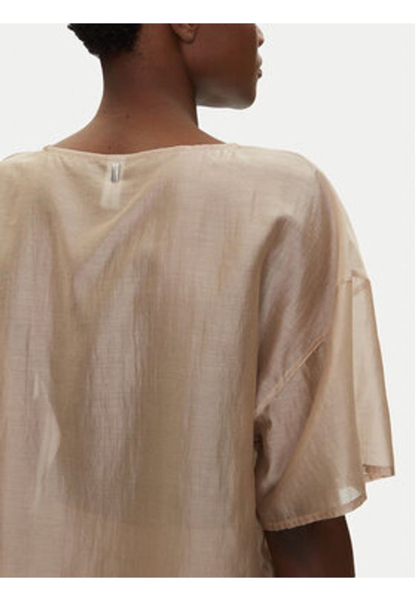 Bomboogie Bluzka SW9008TLYA5 Beżowy Relaxed Fit. Kolor: beżowy. Materiał: lyocell