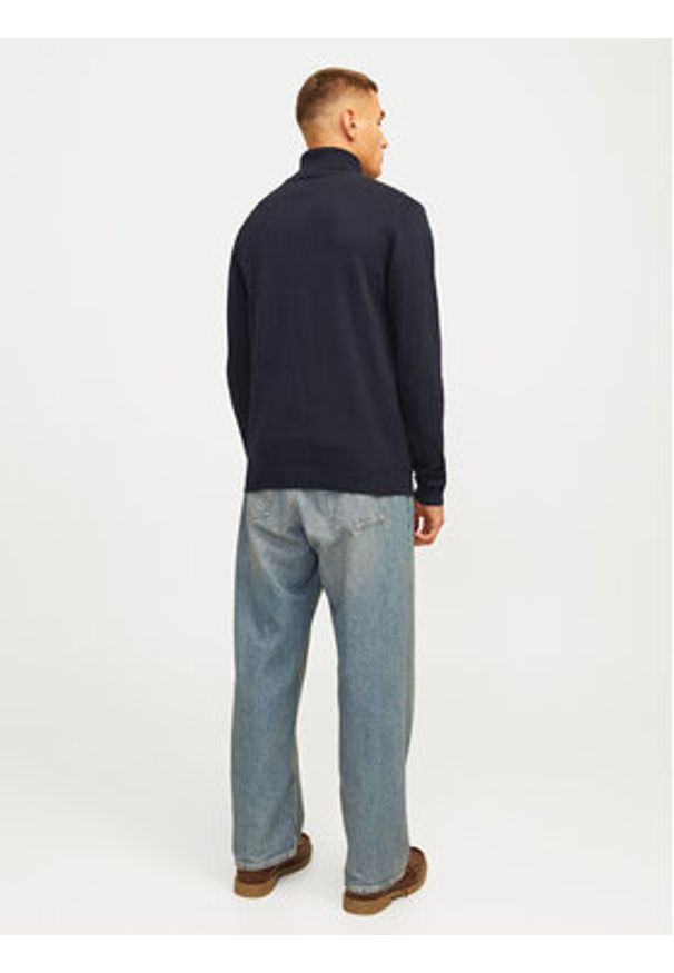 Jack & Jones - Jack&Jones Golf Basic 12258051 Granatowy Regular Fit. Typ kołnierza: golf. Kolor: niebieski. Materiał: bawełna
