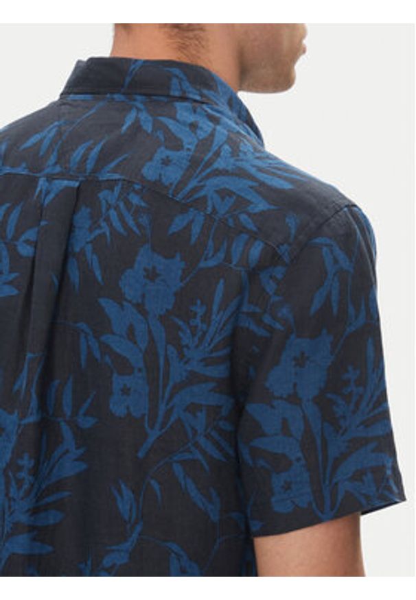 TOMMY HILFIGER - Tommy Hilfiger Koszula Tropical MW0MW38586 Granatowy Regular Fit. Kolor: niebieski. Materiał: len
