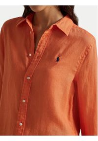 Polo Ralph Lauren Koszula 211970730500 Pomarańczowy Regular Fit. Typ kołnierza: polo. Kolor: pomarańczowy. Materiał: len #2