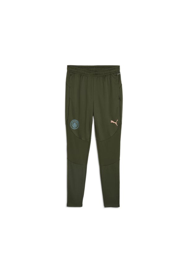 Puma - Męskie spodnie treningowe Manchester City PUMA Myrtle Bold Blue Green. Kolor: zielony, niebieski, wielokolorowy. Materiał: dresówka. Sport: piłka nożna