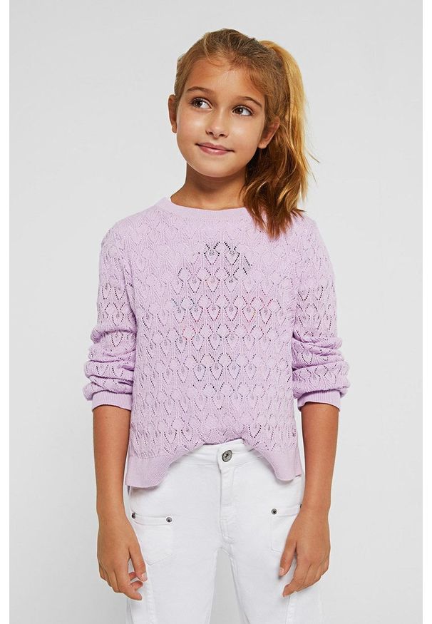 Mayoral sweter dziecięcy kolor fioletowy lekki. Okazja: na co dzień. Kolor: fioletowy. Materiał: dzianina. Wzór: gładki. Styl: casual