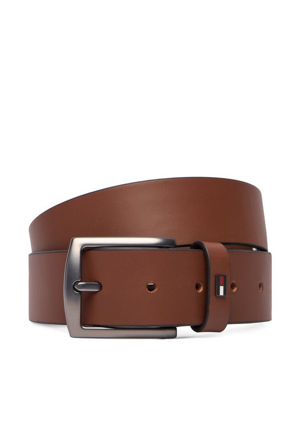 TOMMY HILFIGER - Pasek Męski Tommy Hilfiger. Kolor: brązowy