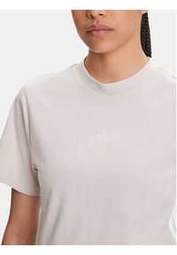 Adidas - adidas T-Shirt Essentials 3-Stripes JE1237 Beżowy Regular Fit. Kolor: beżowy. Materiał: bawełna #3