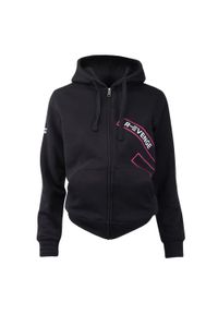 R-EVENGE - Bluza damska Fitness i rekreacyjna, kolor czarny/fuksja. Typ kołnierza: kaptur. Kolor: wielokolorowy, różowy, czarny. Materiał: bawełna, poliester. Sport: fitness