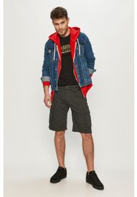 Cross Jeans Bluza męska kolor czerwony z kapturem gładka. Okazja: na co dzień. Typ kołnierza: kaptur. Kolor: czerwony. Wzór: gładki. Styl: casual #3