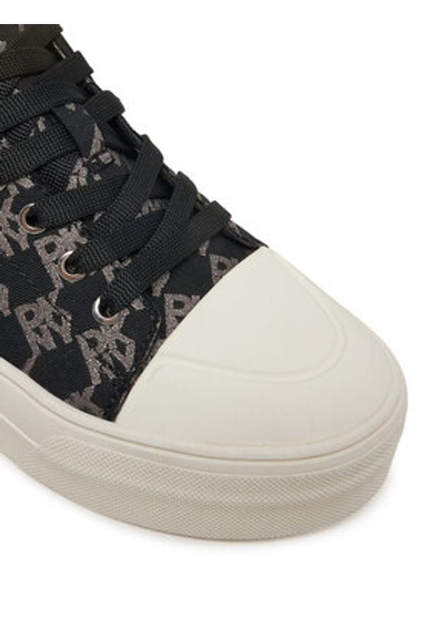 DKNY Trampki York Lace UP Sneak K2533982 Czarny. Kolor: czarny. Materiał: materiał