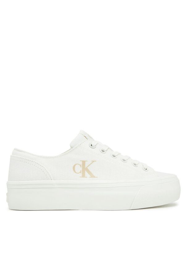 Calvin Klein Jeans Tenisówki Vulc Flatform Low Cv Mg YW0YW01763 Biały. Kolor: biały. Materiał: materiał