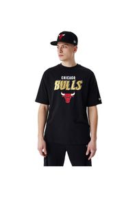 Koszulka męska New Era Team Script OS Tee Chicago Bulls. Kolor: czarny