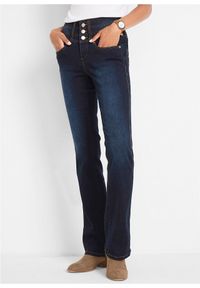 bonprix - Modelujące dżinsy, krój bootcut, high waist. Stan: podwyższony. Kolor: niebieski #1