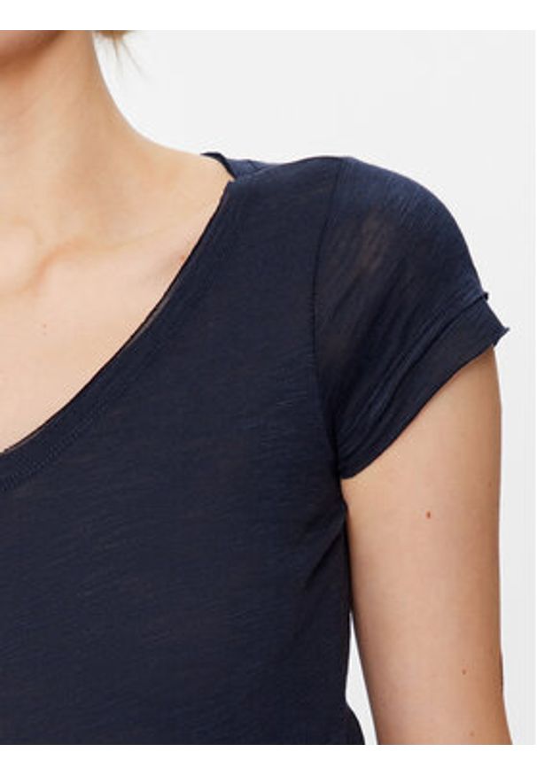 Sisley T-Shirt 3TNHL4007 Granatowy Regular Fit. Kolor: niebieski. Materiał: bawełna