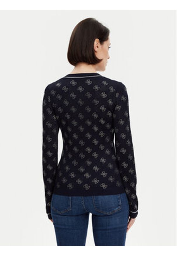 Guess Sweter W5GR07 Z3D60 Granatowy Regular Fit. Kolor: niebieski. Materiał: wiskoza