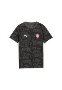 Puma - Młodzieżowa koszulka AC Milan FtblCulture z nadrukiem na całej powierzchni PUMA. Kolor: czerwony, wielokolorowy, czarny. Wzór: nadruk