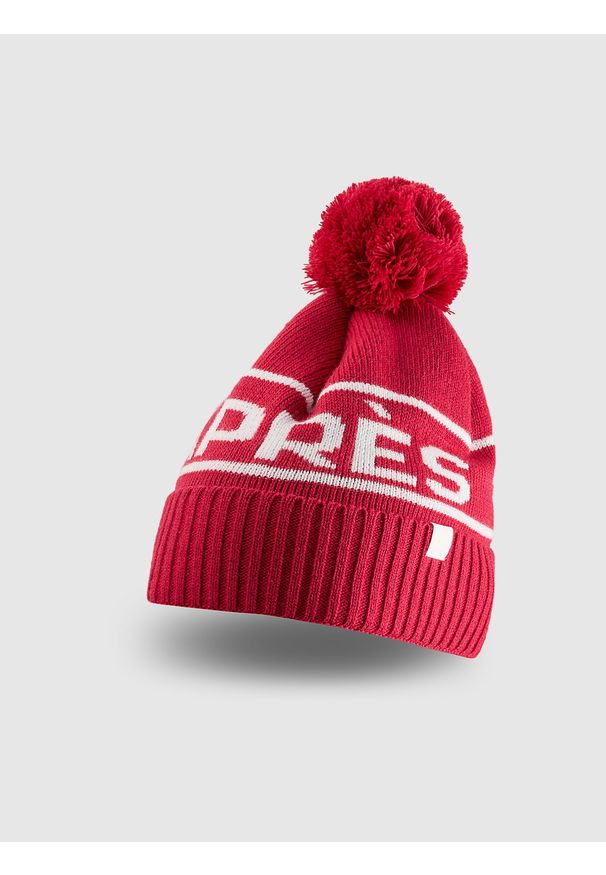 4f - 4F Czapka zimowa z dodatkiem wełny damska - czerwona S. Kolor: czerwony. Materiał: wełna. Sezon: zima. Styl: casual, klasyczny
