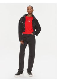 Calvin Klein Jeans T-Shirt Monologo Baby Tee J20J223113 Czerwony Slim Fit. Kolor: czerwony. Materiał: bawełna #3