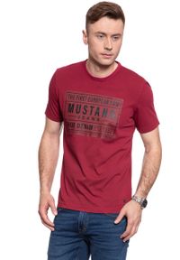 Mustang - MĘSKI T-SHIRT MUSTANG ALEX C PRINT 1009971 7145. Wzór: nadruk