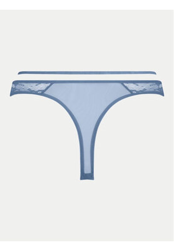 Hunkemöller Stringi Molly 204622 Niebieski. Kolor: niebieski. Materiał: syntetyk