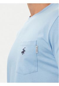 Beverly Hills Polo Club T-Shirt P-SS26M-TS414000 Niebieski jasny Regular Fit. Typ kołnierza: polo. Kolor: niebieski. Materiał: bawełna #5