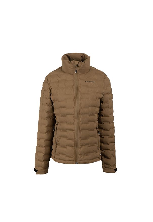 Bergson - Kurtka primaloft damska Solace. Kolor: brązowy. Materiał: puch. Technologia: Primaloft. Sezon: zima, jesień. Sport: turystyka piesza