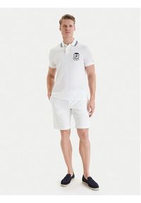 TOMMY HILFIGER - Tommy Hilfiger Polo Badge MW0MW43061 Biały Regular Fit. Typ kołnierza: polo. Kolor: biały. Materiał: bawełna #5