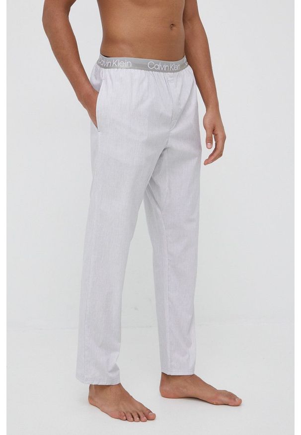 Calvin Klein Underwear spodnie piżamowe męskie kolor szary wzorzysta. Kolor: szary. Materiał: tkanina