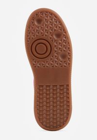 Born2be - Fuksjowe Skórzane Sneakersy na Kauczukowej Podeszwie z Geometrycznym Motywem Shytyse. Kolor: różowy. Materiał: kauczuk, skóra. Wzór: geometria #6