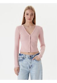 Guess Kardigan V6RP06 K8RT2 Różowy Regular Fit. Kolor: różowy. Materiał: wiskoza #1