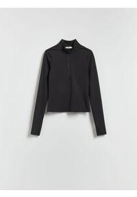 Reserved - Bluza ze stójką - czarny. Typ kołnierza: kołnierzyk stójkowy. Kolor: czarny. Materiał: dzianina