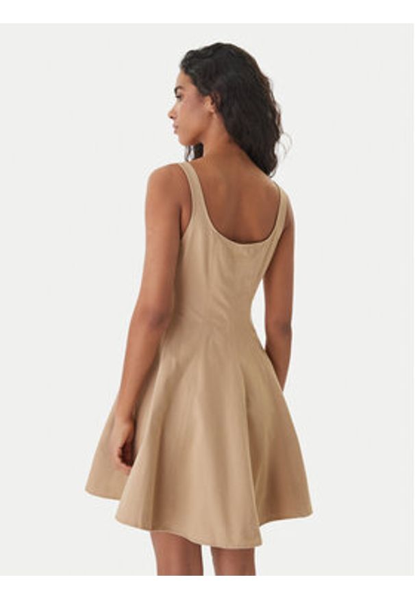 Hugo - HUGO Sukienka codzienna Kademe 50559409 Beżowy Regular Fit. Okazja: na co dzień. Kolor: beżowy. Materiał: bawełna. Typ sukienki: proste. Styl: casual