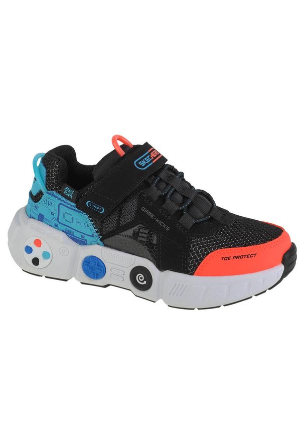 skechers - Buty do chodzenia dla dzieci Skechers Gametronix. Kolor: czarny. Materiał: tkanina. Sport: turystyka piesza